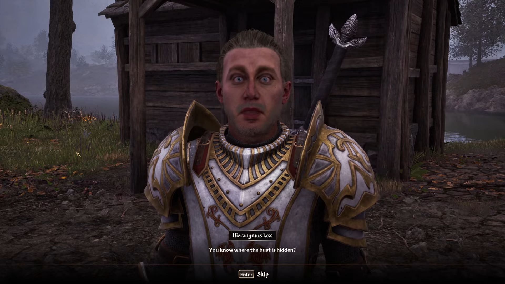 Interact with Hieronymus Lex to frame Myvryna (Image via Bethesda)